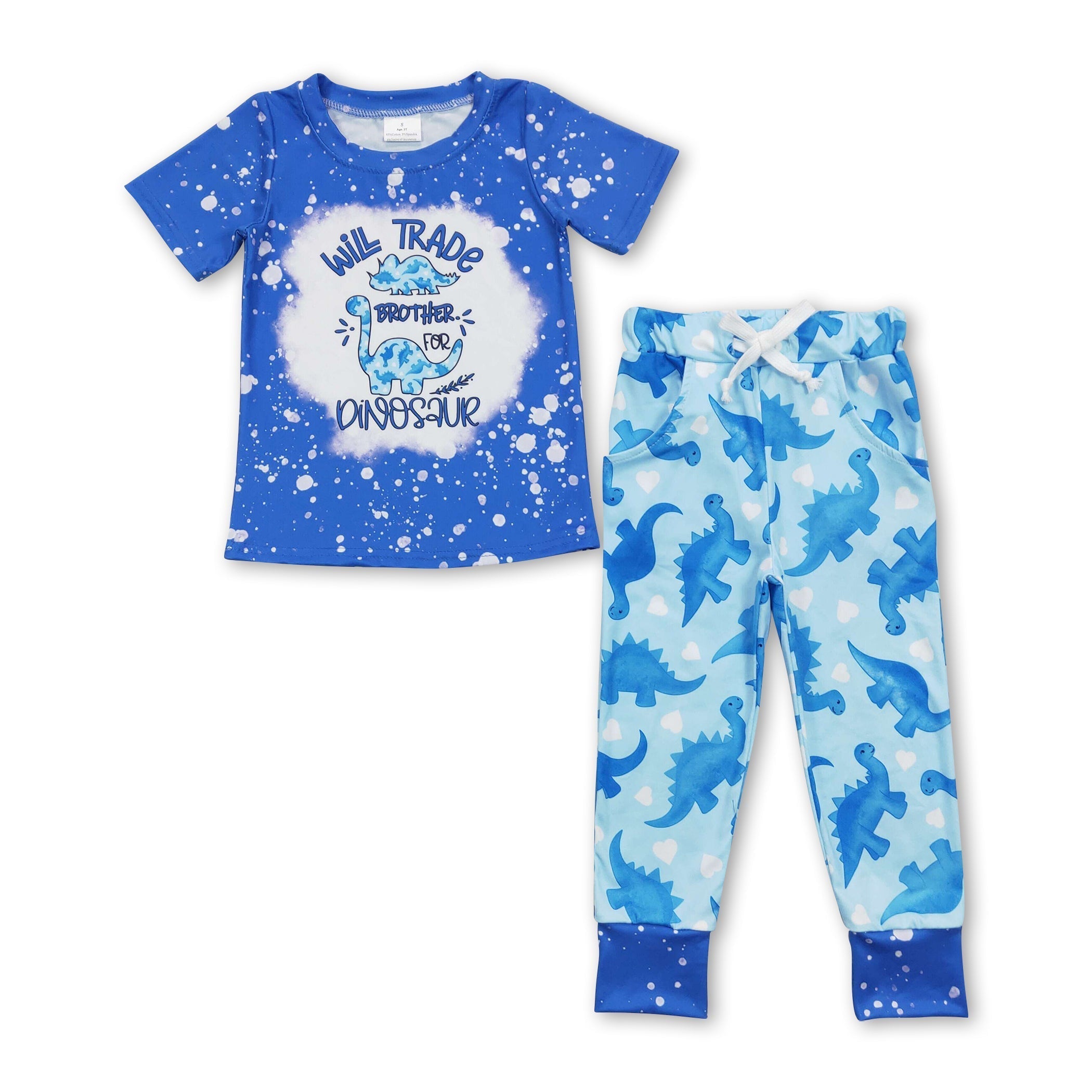 Blue dinosaur top/pants