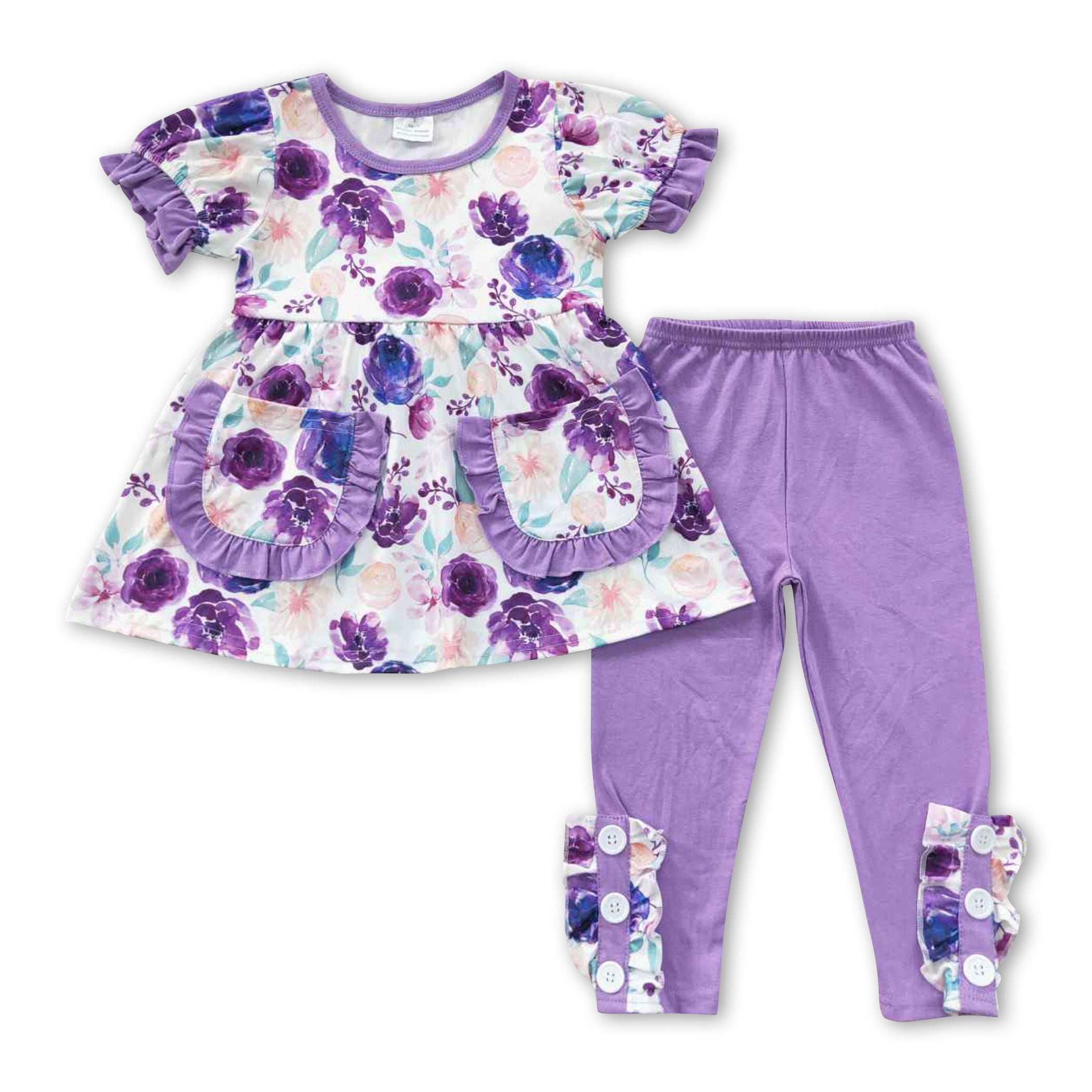 Lavender floral tunic/leggings