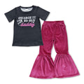 Charge it to my daddy shirt/ velvet pants