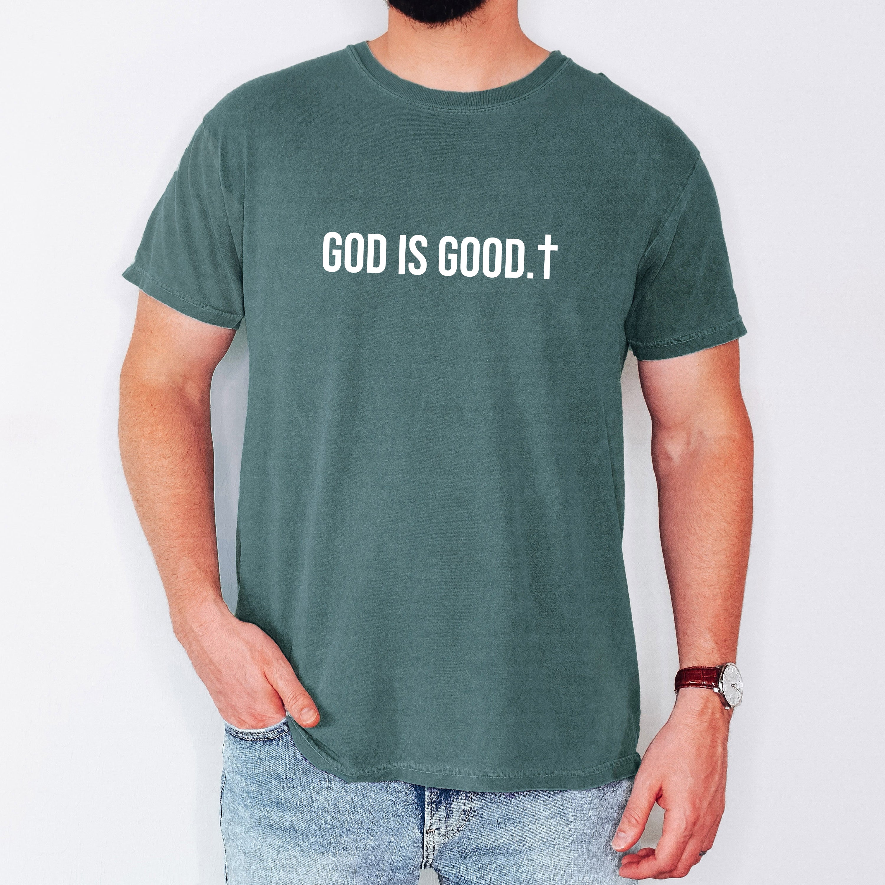 God Is Good, Minimalist, Faith, Jesus, Christian, Religious, Faith, Gospel Tshirt Comfort Colors T-Shirt